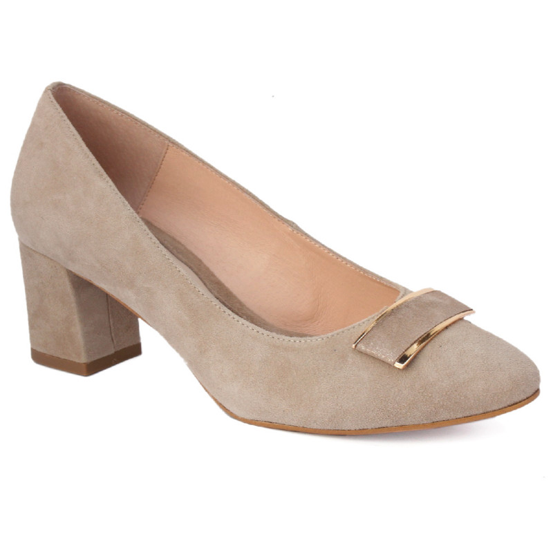 Emis női blokk sarkú körömcipő ZS7674-9790 bézs velúr 05629