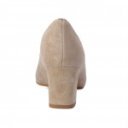 Emis női blokk sarkú körömcipő ZS7674-9790 bézs velúr 05629