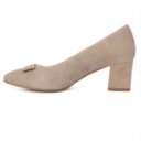 Emis női blokk sarkú körömcipő ZS7674-9790 bézs velúr 05629