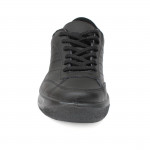 Sneakers uniszex fűzős bőr félcipő fekete  P2-B-PO 00301