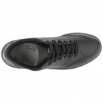 Sneakers uniszex fűzős bőr félcipő fekete  P2-B-PO 00301