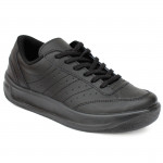 Sneakers uniszex fűzős bőr félcipő fekete  P2-B-PO 00301 Férfi Egyéb (Rapisardi,The Flexx, Ata, stb.)