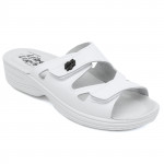 Bio Up - Liber Light komfort női tépőzáras bőr papucs 1506 fehér 06039 Női Liber Light - Sani Bio