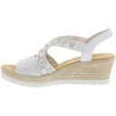 Rieker női telitalpú szandál 61916-80 Pavone fehér ezüst 06913