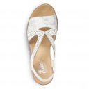 Rieker női telitalpú szandál 61916-80 Pavone fehér ezüst 06913