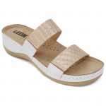 Leon 918 Perla komfort női bőr papucs fix pántos Női Leon