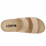 Leon 918 Perla komfort női bőr papucs fix pántos