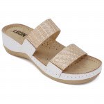 Leon 918 Perla komfort női bőr papucs fix pántos Női Leon