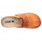 Leon 902-brown női bőr klumpa tépőzárral - barna