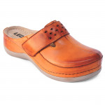 Leon 902-brown női bőr klumpa tépőzárral - barna Női Leon