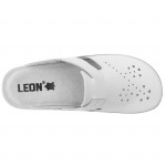 Leon 156-white női bőr klumpa tépőzárral fehér