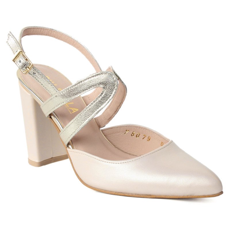 Piu Bella női keresztpántos szling 8079-1057 ekrü-gyöngyház 06505