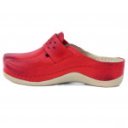 Leon 902-RED női bőr klumpa tépőzárral - piros