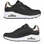 Skechers UNO GOLDEN AIR női fűzős sneaker cipő 177094-BLK fekete 06780