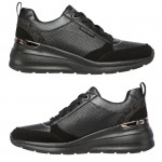 Skechers Billion Subtitle Spots 155616-BBK női fűzős fekete sneaker cipő 06774