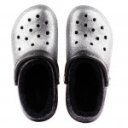 Crocs Classic Glitter Lined női bélelt klumpa 205842-067 fekete-ezüst mix