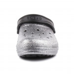 Crocs Classic Glitter Lined női bélelt klumpa 205842-067 fekete-ezüst mix