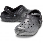 Crocs Classic Glitter Lined női bélelt klumpa 205842-067 fekete-ezüst mix