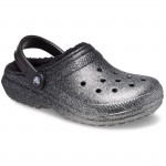 Crocs Classic Glitter Lined női bélelt klumpa 205842-067 fekete-ezüst mix Női Crocs
