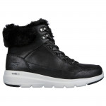 Skechers Glacial Ultra - COZYLY 144178-BLK női fűzős cipzáros fekete bakancs 06769
