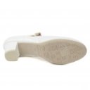 Piccadilly női blokk sarkú pántos körömcipő 110140-11 fehér lakk 07043