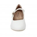 Piccadilly női blokk sarkú pántos körömcipő 110140-11 fehér lakk 07043