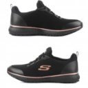 Skechers Work Squad SR 77222-BKRG női fűzős félcipő- munkacipő 07039