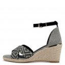 Tamaris női telitalpú bokapántos szandál 28343-20-098 fekete natúr kombi 06865