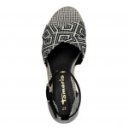 Tamaris női telitalpú bokapántos szandál 28343-20-098 fekete natúr kombi 06865