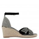 Tamaris női telitalpú bokapántos szandál 28343-20-098 fekete natúr kombi 06865