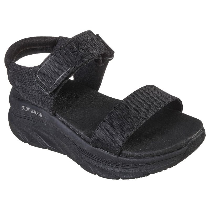 Skechers D'Lux Walker - New Block női tépőzáras platform szandál 119226-BBK fekete 06981