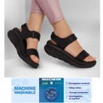Skechers D'Lux Walker - New Block női tépőzáras platform szandál 119226-BBK fekete 06981