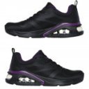 Skechers Tres-Air Uno Modern Aff-Air női fűzős sneaker cipő fekete-lila 177421-BBK
