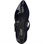 Jana Soft Line női pántos félcipő 24466-41-018 fekete lakk 07088