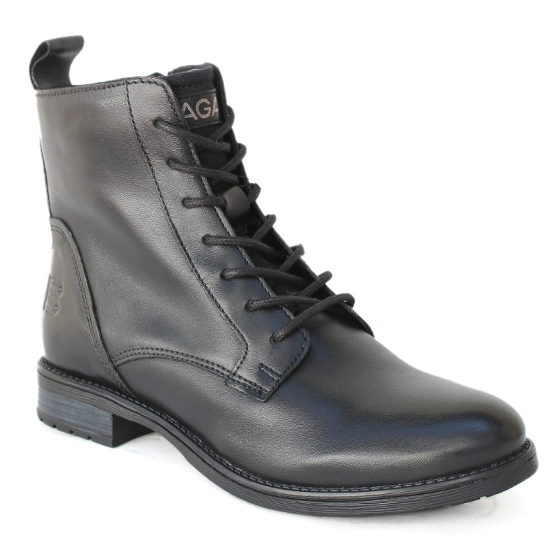 Bagatt női fűzős-cipzáras bőr bakancs D11-AFS36-4069-1010 fekete 07142