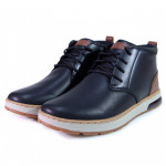 Skechers Evenston Renli férfi fűzős bőr bokacipő 210141-BLK