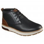 Skechers Evenston Renli férfi fűzős bőr bokacipő 210141-BLK Férfi Skechers