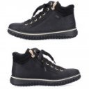 Rieker női rövid szárú fűzős cipzáros fekete bokacsizma Z4263-00