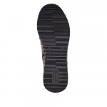 Remonte női fűzős cipzáras sneaker feket taupe mintás bokacipő R2577-01