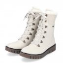 Rieker női fűzős cipzáras halvány bézs bakancs vízlepergető membránnal Y3424-60