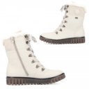 Rieker női fűzős cipzáras halvány bézs bakancs vízlepergető membránnal Y3424-60