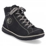 Rieker női fűzős cipzáros fekete bokacipő TEX membránnal Z4207-00 Női Rieker