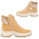 Rieker női fűzős-cipzáras homokbarna bakancs X9341-20