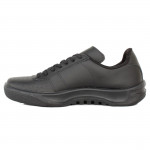 Sneakers uniszex fűzős bőr félcipő fekete P2-B-GV 06744