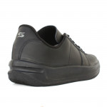 Sneakers uniszex fűzős bőr félcipő fekete P2-B-GV 06744