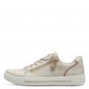 Jana női sportos fűzős cipzáras félcipő 23660-42-949 cloudy gold 07197