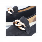 Rieker női bebújós fekete mokaszin félcipő 58944-00