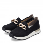 Rieker női bebújós fekete mokaszin félcipő 58944-00