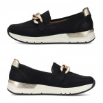 Rieker női bebújós fekete mokaszin félcipő 58944-00