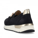 Rieker női bebújós fekete mokaszin félcipő 58944-00